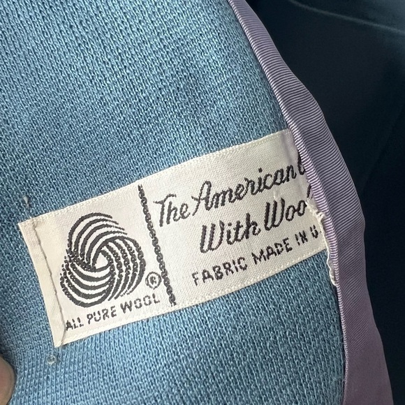 70s The American Way With Wool Vintage Fur Neck Cape Large - Picture 6 of 10